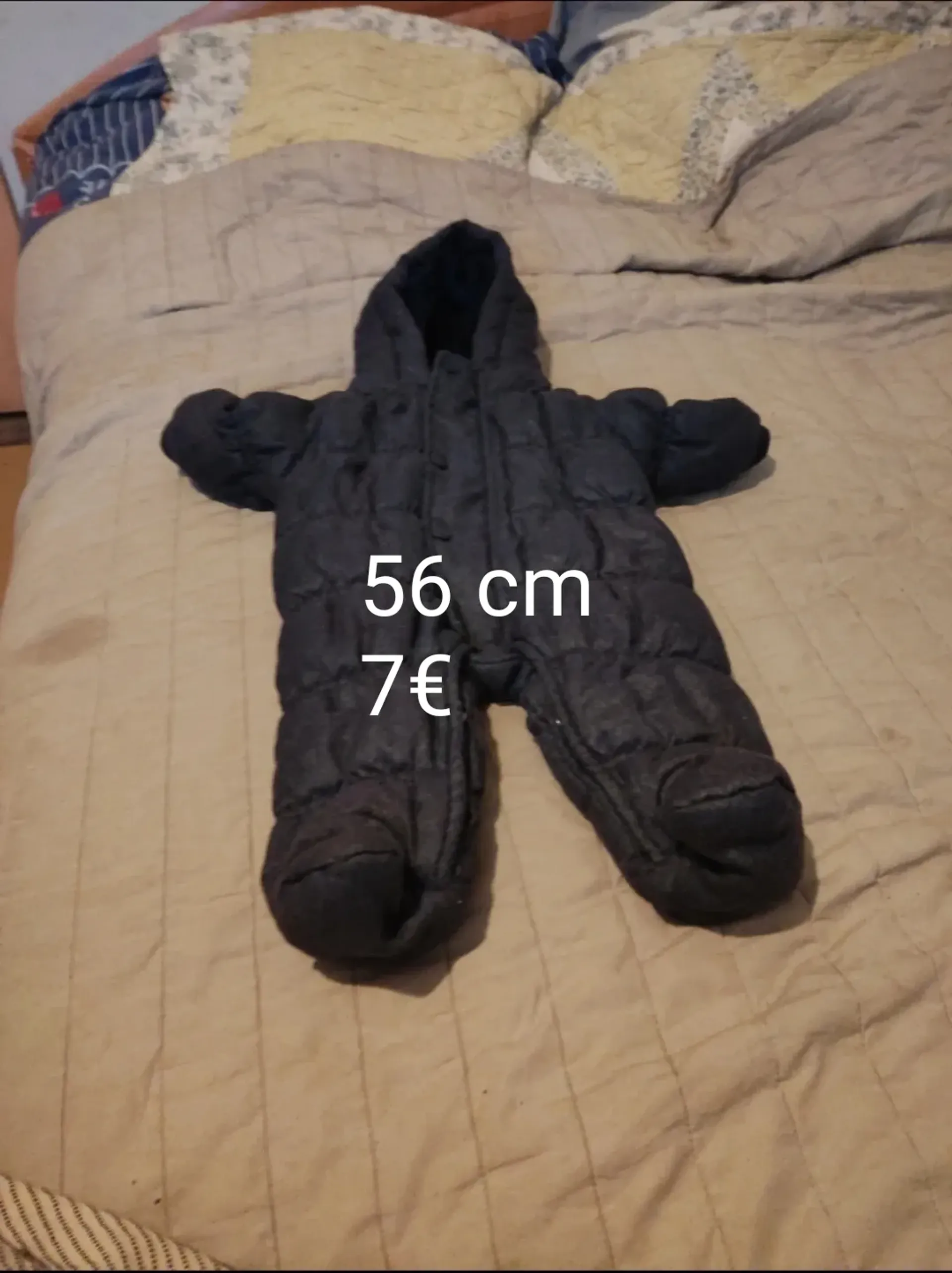 First photo of listing: Dark grey children's winter snowsuit with hood, size 56 cm