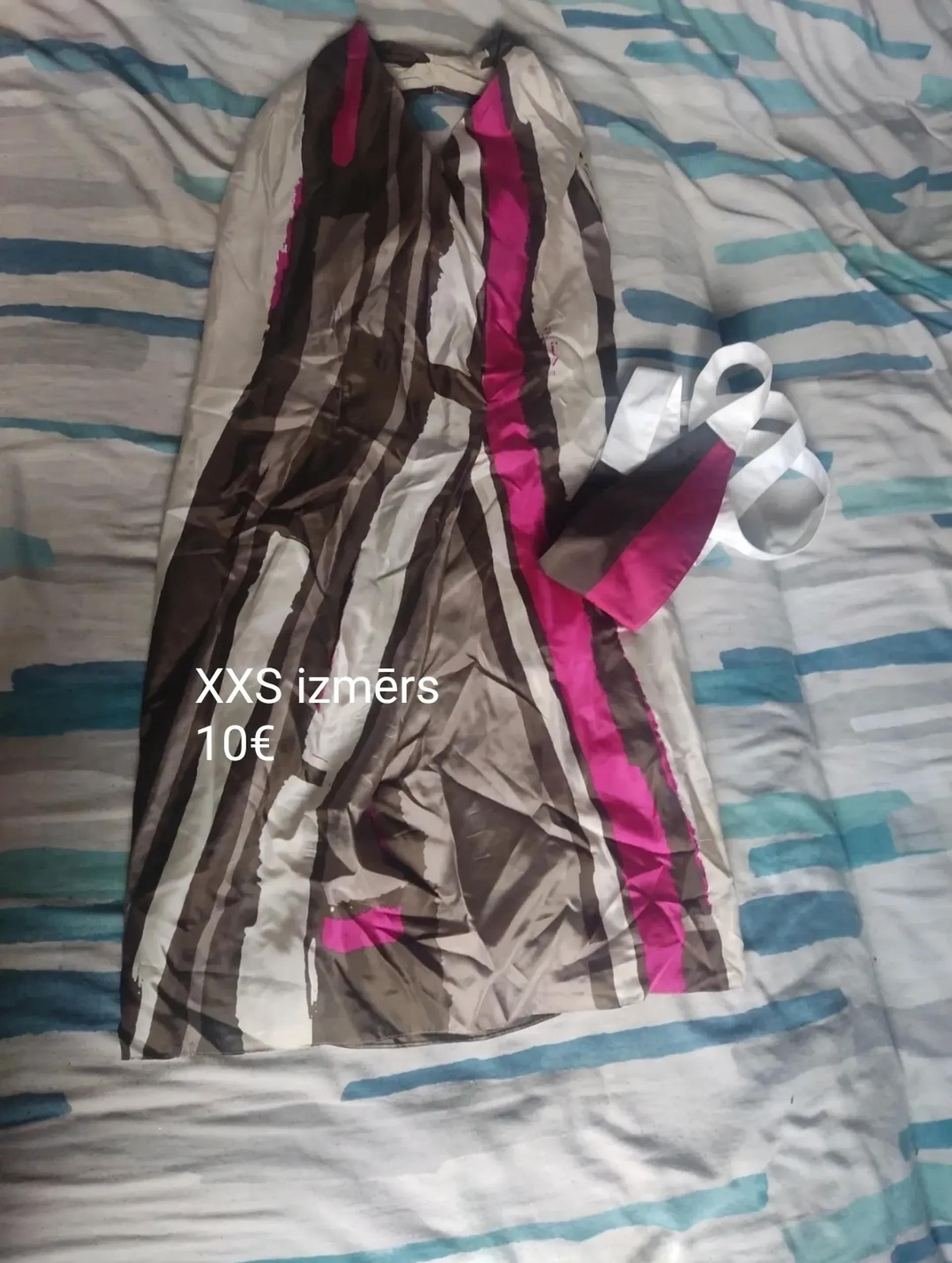 XXS striped dress with pink accents, photo 1 of 1