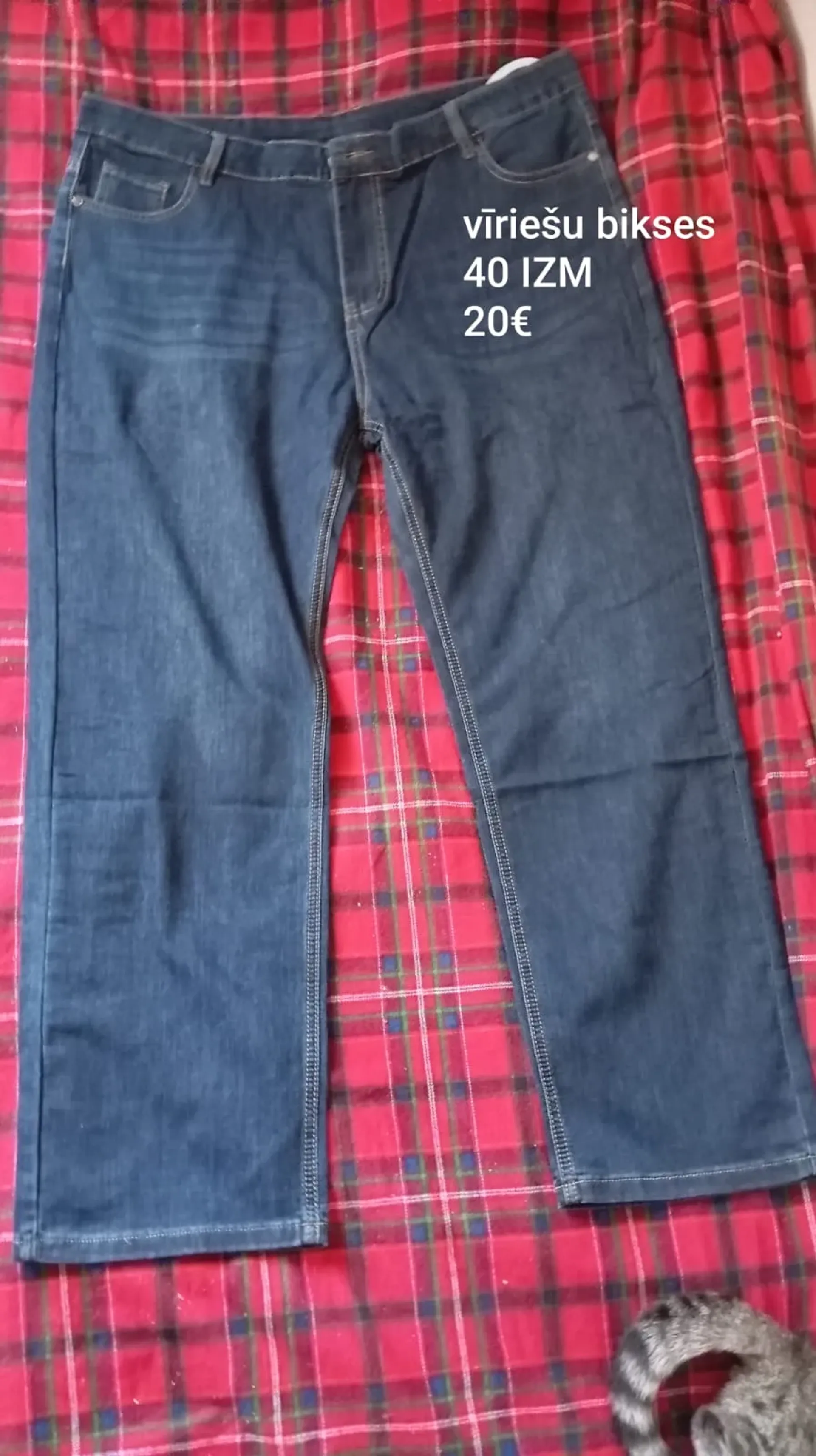 First photo of listing: Men's trousers Men's dark blue jeans, Size 40